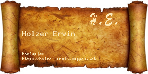 Holzer Ervin névjegykártya